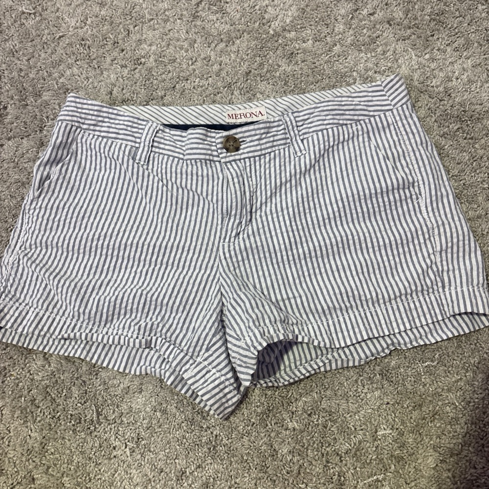 Vintage Merona Women's Striped Gray Shorts